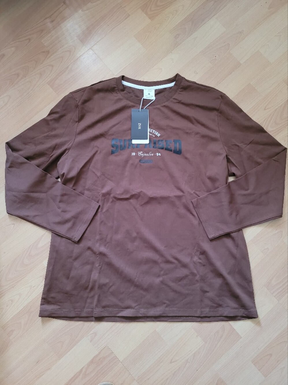 Men's Long Sleeve Graphic Tee - Brown by ZK